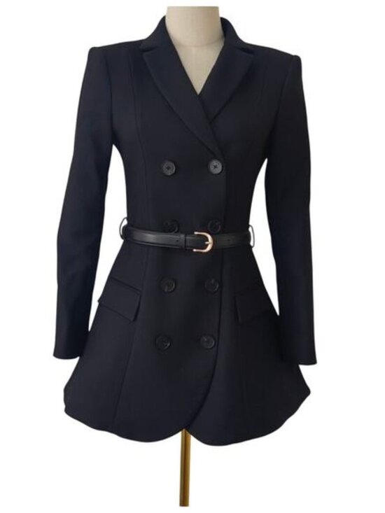 Self-Portrait Black Wool Crepe Mini Dress - Picture 5 of 11